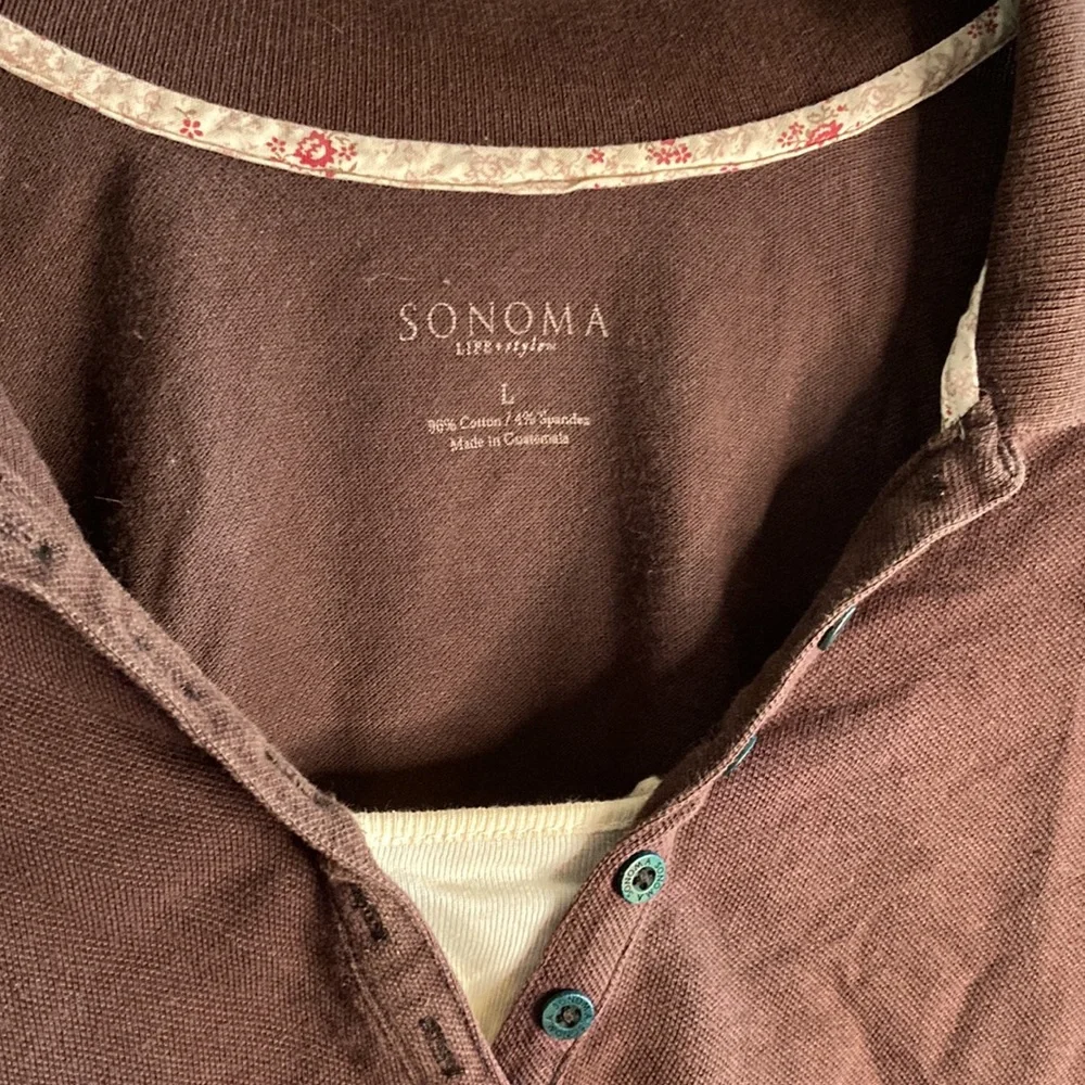 Sonoma - L brown and tan faux two shirts - Picture 2 of 8